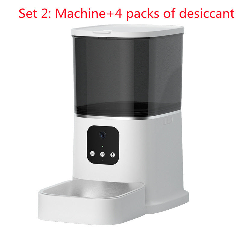 Alimentador automático para mascotas, gran capacidad, grabadora de voz inteligente, control por aplicación, temporizador, dispensador de comida para perros y gatos con WiFi, cuenco para mascotas
